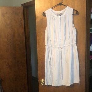 LOFT Striped Sleeveless Blue Dress